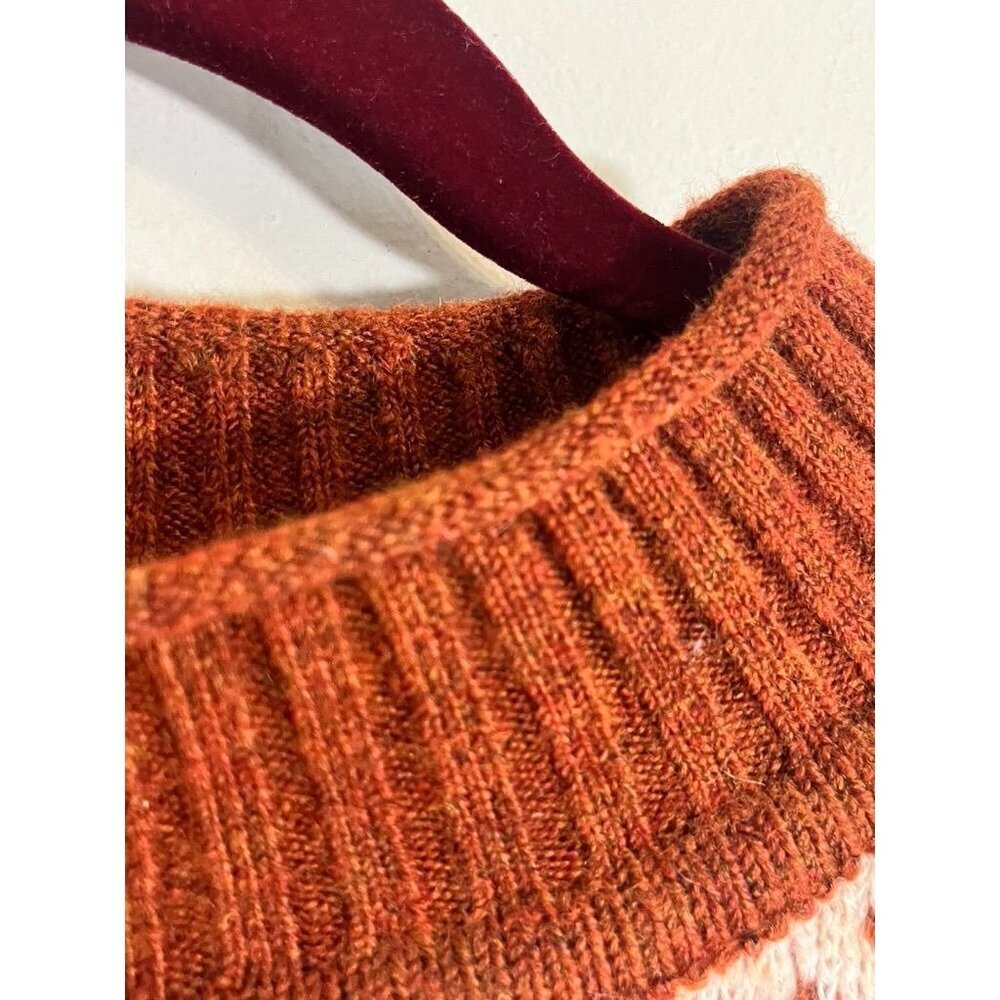 Retro Knit Christmas Sweater Brown XL Roll Neck Western Boho Festive Holiday - Picture 8 of 12